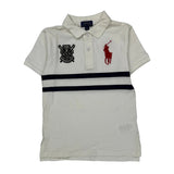 Age 6 Polo By Ralph Lauren Striped Polo Shirt - XS White Cotton