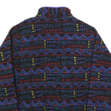 COLUMBIA Mens Black & Purple Patterned Pullover Jumper Crew Neck Waffle Knit M