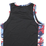 NBA Mens Black & Red Blue Graphic Vest M Sleeveless Crew Neck Basketball T-Shirt