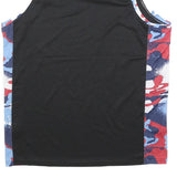 NBA Mens Black & Red Blue Graphic Vest M Sleeveless Crew Neck Basketball T-Shirt