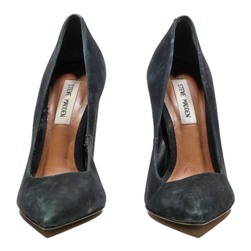 STEVE MADDEN Block Heels Black Suede Womens UK 5.5