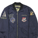 SCHOTT Mens Navy Blue Nylon Reversible Bomber Jacket 2XL Military Style Original