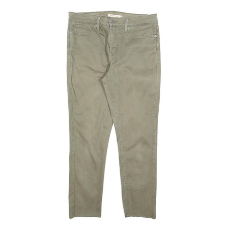 LEVI'S Womens Slim Slim Khaki Green Cotton Blend Trousers W32 L25 Comfortable