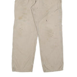 CARHARTT Mens Cotton Blend Beige Loose Straight Trousers W34 L30 Workwear Casual