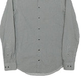 MICHAEL KORS Mens Grey & Black Cotton Blend Shirt XS Slim Fit Long Sleeve Button