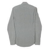 MICHAEL KORS Mens Grey & Black Cotton Blend Shirt XS Slim Fit Long Sleeve Button