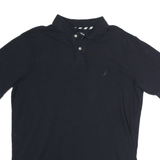 NAUTICA Mens Navy Blue Short Sleeve Plain XL Classic Cotton Polo Shirt