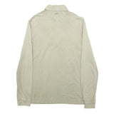 NAPAPIJRI Mens Beige Polo Shirt S Long Sleeve Plain Cotton Blend Casual Top