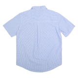 CHAPS Mens Blue Check Shirt M Cotton Blend Easy Care Casual Button Down
