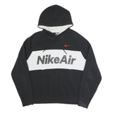 NIKE Womens Black & White Nike Air Pullover Hoodie L Cotton Blend