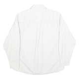 WOOLRICH Mens White Cotton Blend Shirt M Fish Logo Casual Button Down