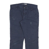 CARHARTT Mens Cotton Blend Navy Relaxed Fit Straight Trousers W34 L29 Casual