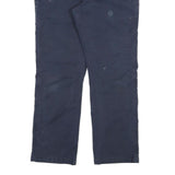 CARHARTT Mens Cotton Blend Navy Relaxed Fit Straight Trousers W34 L29 Casual