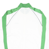 REEBOK Mens White & Green Track Jacket M Polyester Blend Zip Sports Casual