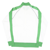 REEBOK Mens White & Green Track Jacket M Polyester Blend Zip Sports Casual