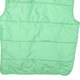 FJORD Mens Green Polyester Blend Puffer Jacket XL Button Closure Sleeveless