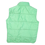 FJORD Mens Green Polyester Blend Puffer Jacket XL Button Closure Sleeveless