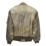 IXS Mens Brown Leather Bomber Jacket S Woven Classic Zip Pocketed