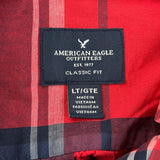 Tall American Eagle Checked Shirt - Large Red Cotton