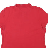 TOMMY HILFIGER Womens Red Polo Shirt XL Cotton Blend Short Sleeve Classic