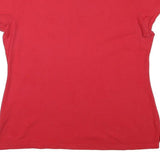 TOMMY HILFIGER Womens Red Polo Shirt XL Cotton Blend Short Sleeve Classic