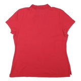 TOMMY HILFIGER Womens Red Polo Shirt XL Cotton Blend Short Sleeve Classic
