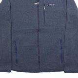 PATAGONIA Mens Blue Jacket M Polyester Blend Zip Plain Casual Outdoor Warm