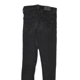LEVI'S 720 Womens Jeans Black Slim Skinny Denim Medium W24 L26 Skinny Fit Zip