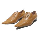 FRATELLI ROSSETTI Womens Lace-Up Shoes Leather Tan UK 6.5 Pointed Toe Formal