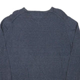 TOMMY HILFIGER Mens Blue Plain V Neck Basic Knit Jumper L Cotton Blend Casual