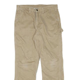CARHARTT Mens Cotton Blend Beige Straight Workwear Trousers W32 L29 Durable