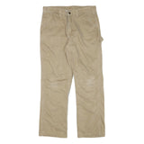 CARHARTT Mens Cotton Blend Beige Straight Workwear Trousers W32 L29 Durable
