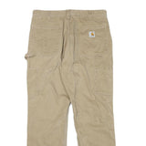 CARHARTT Mens Cotton Blend Beige Straight Workwear Trousers W32 L29 Durable
