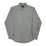 Ralph Lauren Striped Shirt - Large Green Cotton