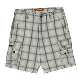 Lee Checked Cargo Shorts - 36W 11L White Cotton