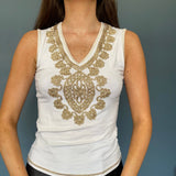 Ekle Vest - Medium White Viscose