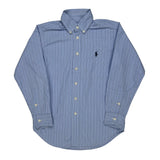 Age 8 Ralph Lauren Striped Shirt - Small Blue Cotton