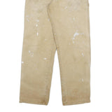 DICKIES Mens Regular Beige Cotton Blend Zip Trousers W32 L31 Workwear Carpenter