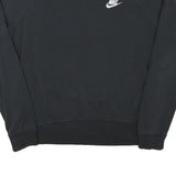NIKE Mens Black Crew Neck S Cotton Blend Pullover Sweatshirt S Logo