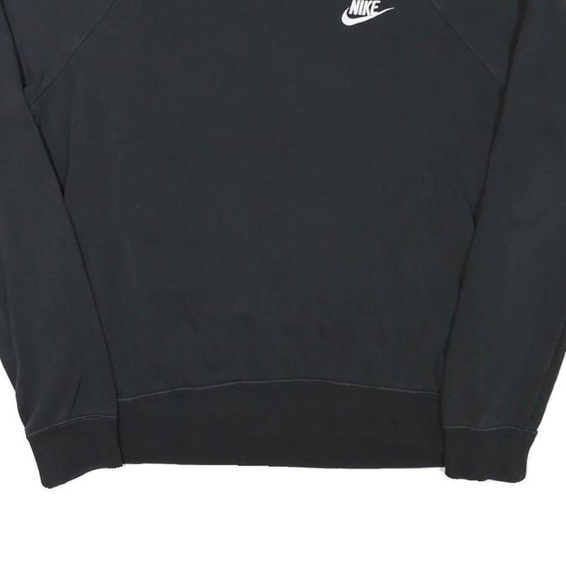 NIKE Mens Black Crew Neck S Cotton Blend Pullover Sweatshirt S Logo