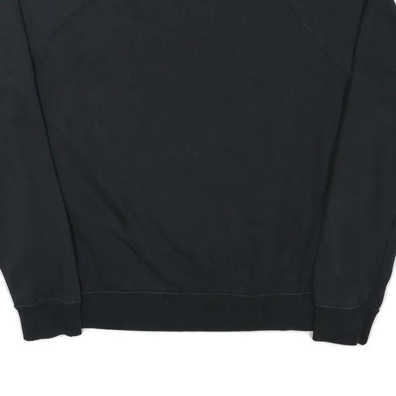 NIKE Mens Black Crew Neck S Cotton Blend Pullover Sweatshirt S Logo