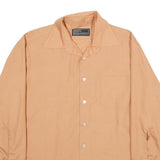 SEARS Mens Beige Plain Dress Shirt L Classic Fit Long Sleeve Button Closure