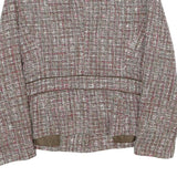 SAG HARBOR Womens Brown & Pink Check Jacket UK 10 Acrylic Blend Button Closure
