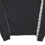 ELLESSE Womens Black White & Pink Logo Tape Track Jacket UK 8 Polyester Blend