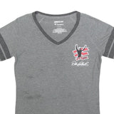 FANATICS Womens Grey Dale Earnhardt NASCAR Graphic T-Shirt M V-Neck Short Sleeve