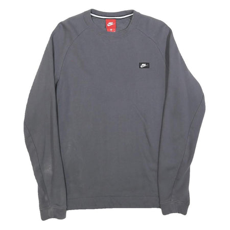 NIKE Mens Grey Crew Neck Long Sleeve Pullover Sweatshirt M Cotton Blend Jersey
