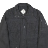 ROADSIGN Womens Black Jacket L Polyester Blend Plain Zip Closure Utility Style