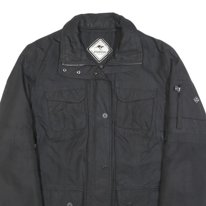 ROADSIGN Womens Black Jacket L Polyester Blend Plain Zip Closure Utility Style