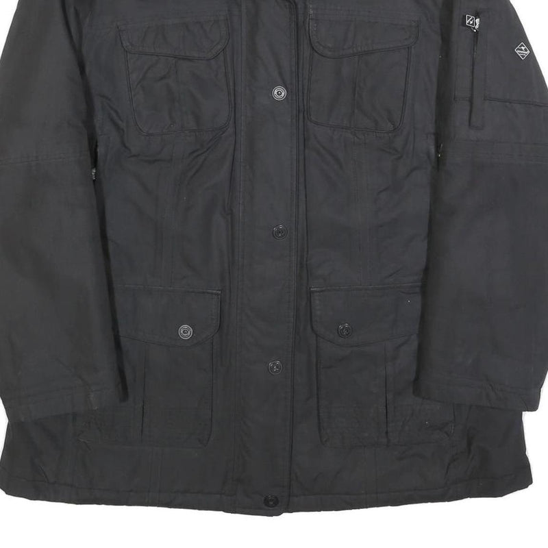 ROADSIGN Womens Black Jacket L Polyester Blend Plain Zip Closure Utility Style