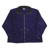 JEM Womens Blue Navy Plain Pullover Regular XL Polyester Fleece Jumper Zip